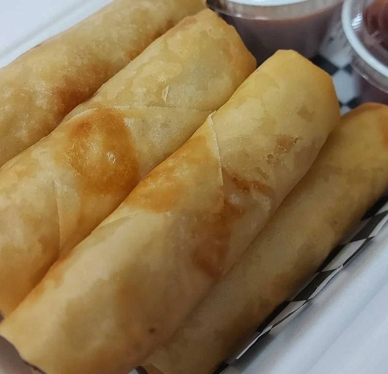 Vegetable spring rolls with peanut sauce at Shaba Thai Cuisine, Winnipeg